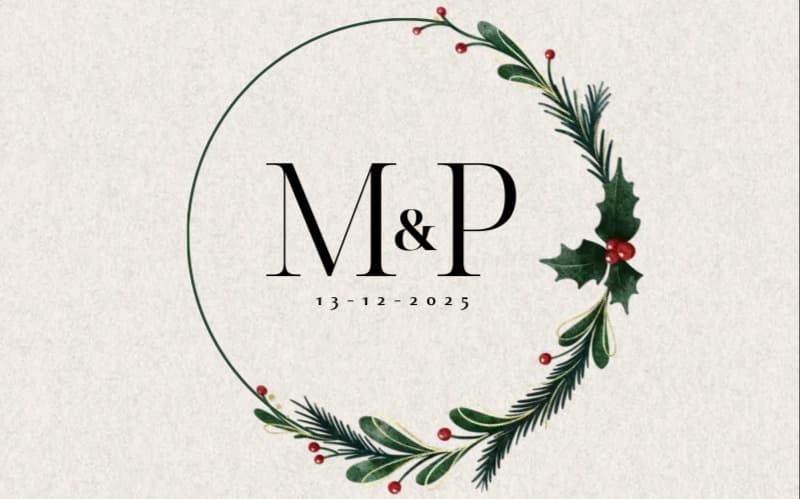 Web de boda de María y Pablo, estilo navideño en Masía Campo Aníbal